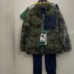Andy y Evan 3 - Piece Kids Sherpa Set Size, 4T Color Camo / Z1
